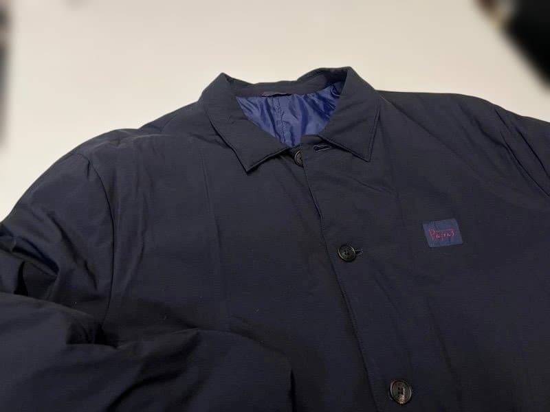 Papas ダウンコート　ステンカラーコート　ネイビー　トレンチコート