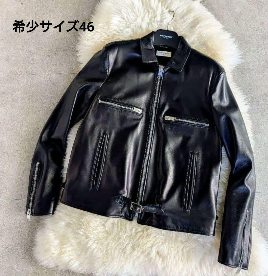 【46・エディ期】SAINT LAURENT ラムレザー キース型 黒 極美品