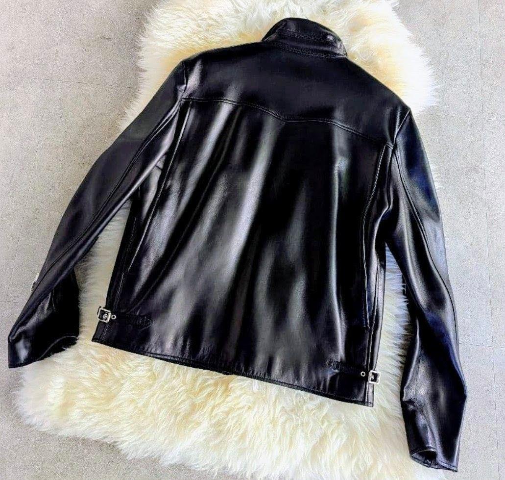 【46・エディ期】SAINT LAURENT ラムレザー キース型 黒 極美品