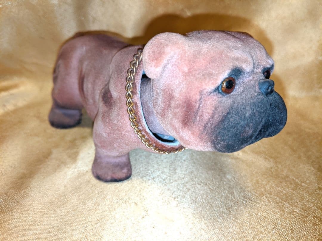 リアル ブルドッグ 首振り 置物 ビンテージ 昭和レトロ ぬいぐるみ 人形 犬