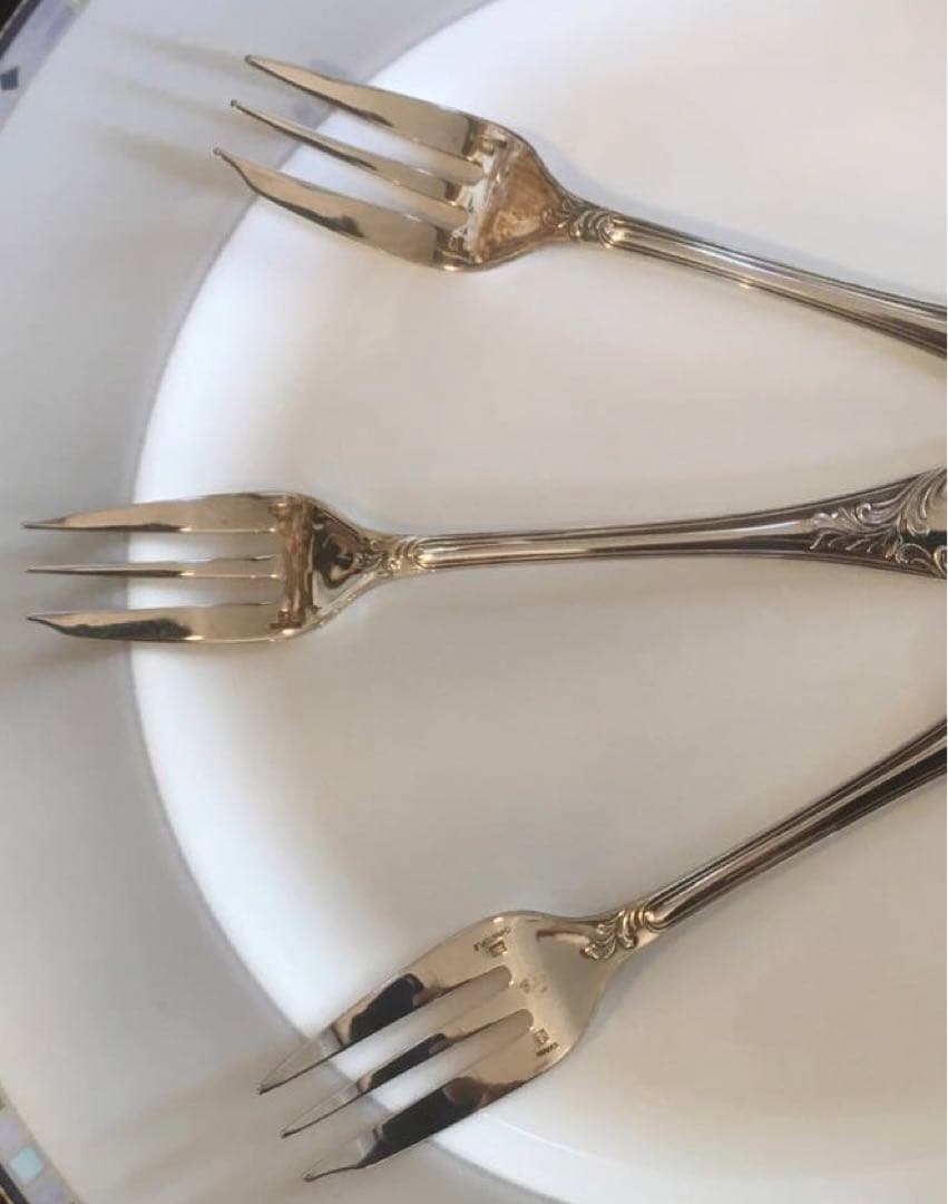 3本クリストフル⭐️マルリーケーキフォーク