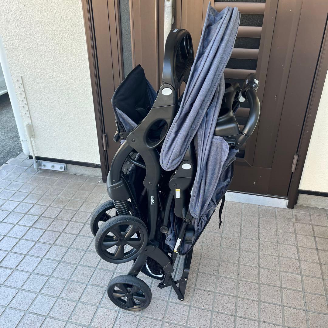 EK様【美品】KATOJI カトージ　2人でゴーDX デニム　2人乗りベビーカー