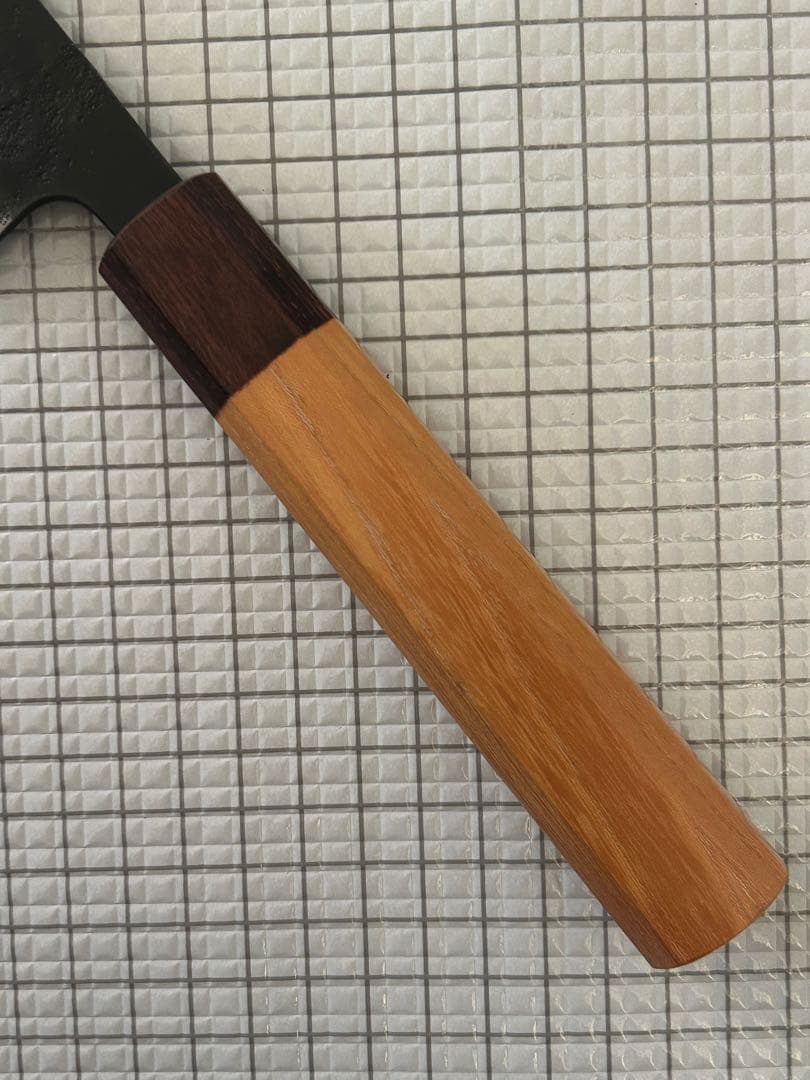 仙助 包丁 牛刀 牛刀包丁 青紙スーパー 黒肌梨地 欅八角柄 210mm ②