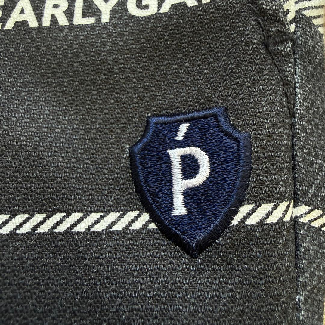 現行モデル　パーリーゲイツ　パンツ　総柄　L〜XL相当 チェック　グレー　白　5