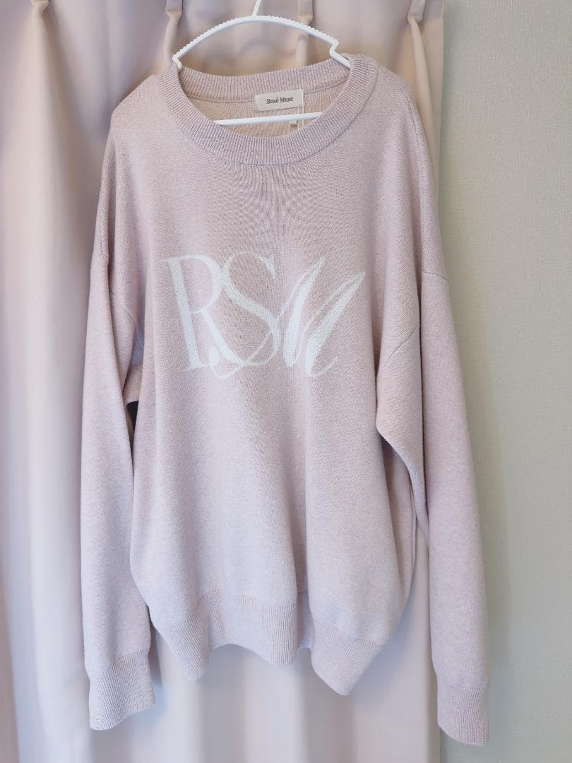 【新品】ロゼミューズ Over sized logo jaquard knit