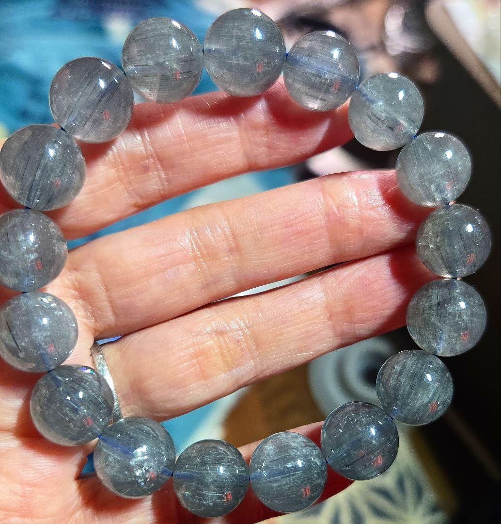 ✨天使と光のVIBRATION 高品質 虹入り ブルールチルクォーツブレスレット