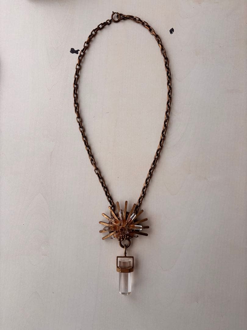 太陽アートモチーフクリスタルネックレス☆ 一点限り◯