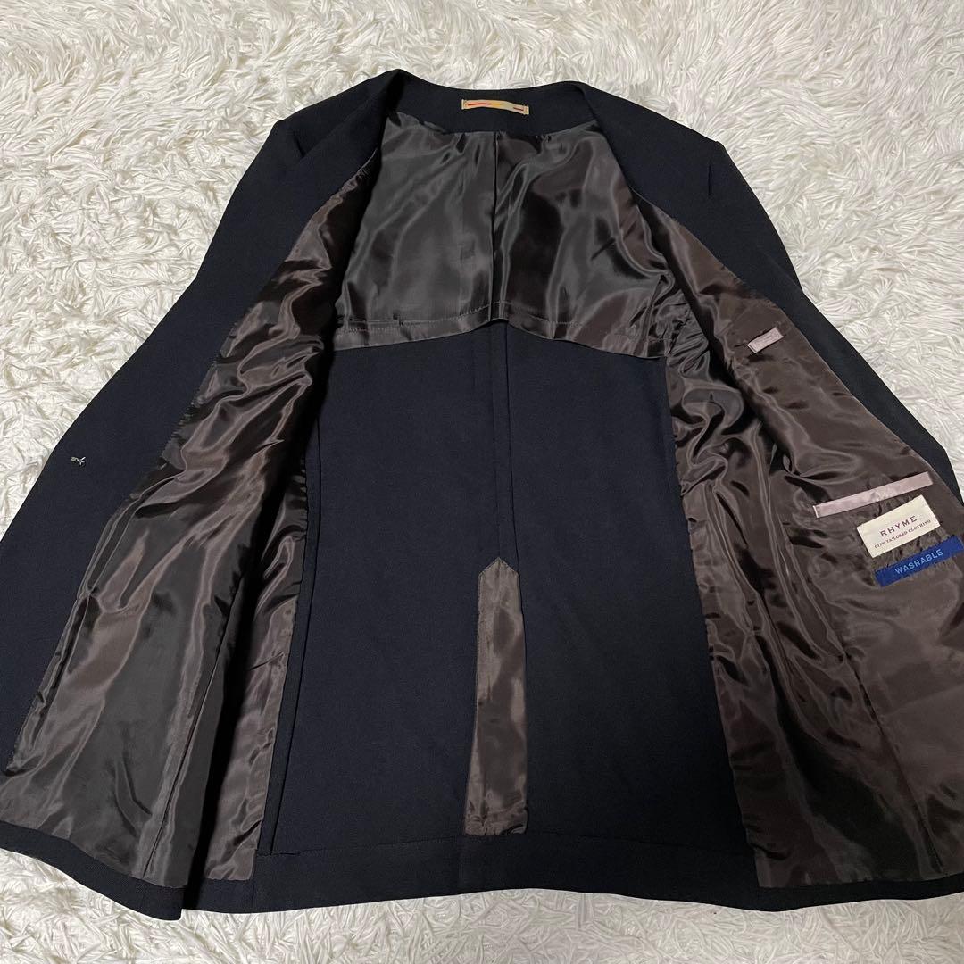 【美品】オリヒカ ライム パンツスーツ セットアップ ノーカラー L ブラック