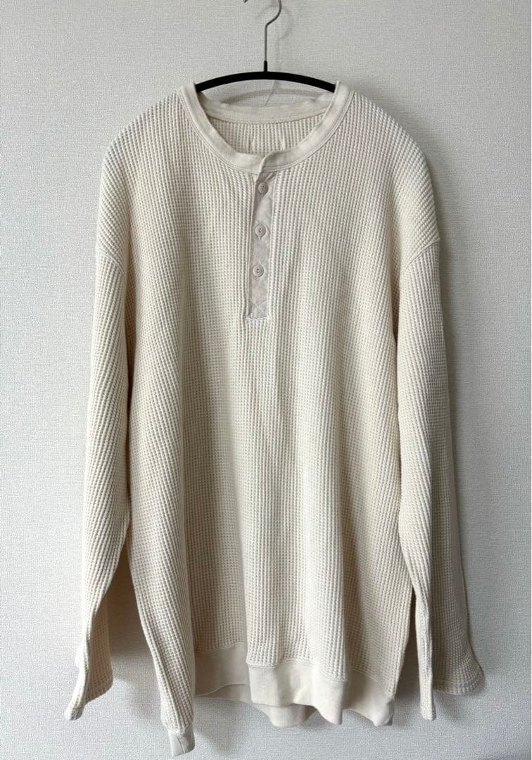 Kinema waffle henley neck shirt ナチュラル S