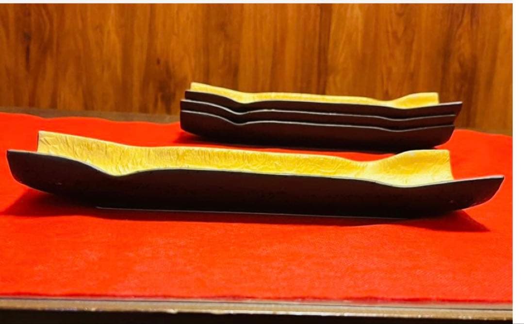 長皿　角皿　寿司皿　角長皿　寿司　向付　前菜　八寸　金4白2枚売り