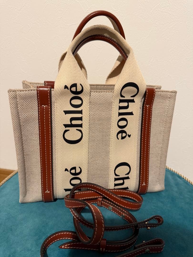 Chloé トートバッグ ベージュ/ブラウン ショルダー付き後期タイプ