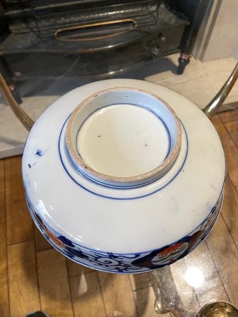 和風模様の陶器ボウル 大