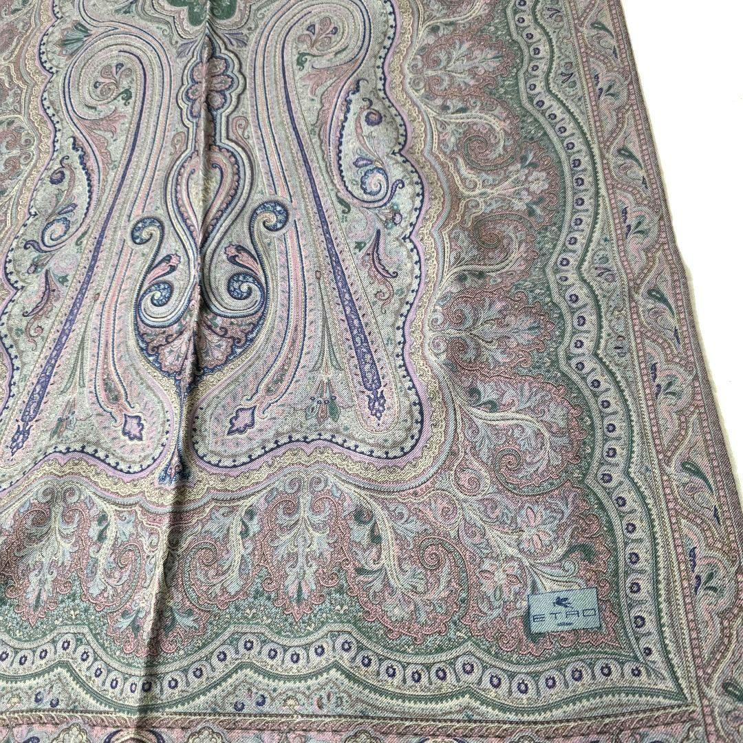 ETRO ペイズリー柄 ストール ウールシルク 60×160cm