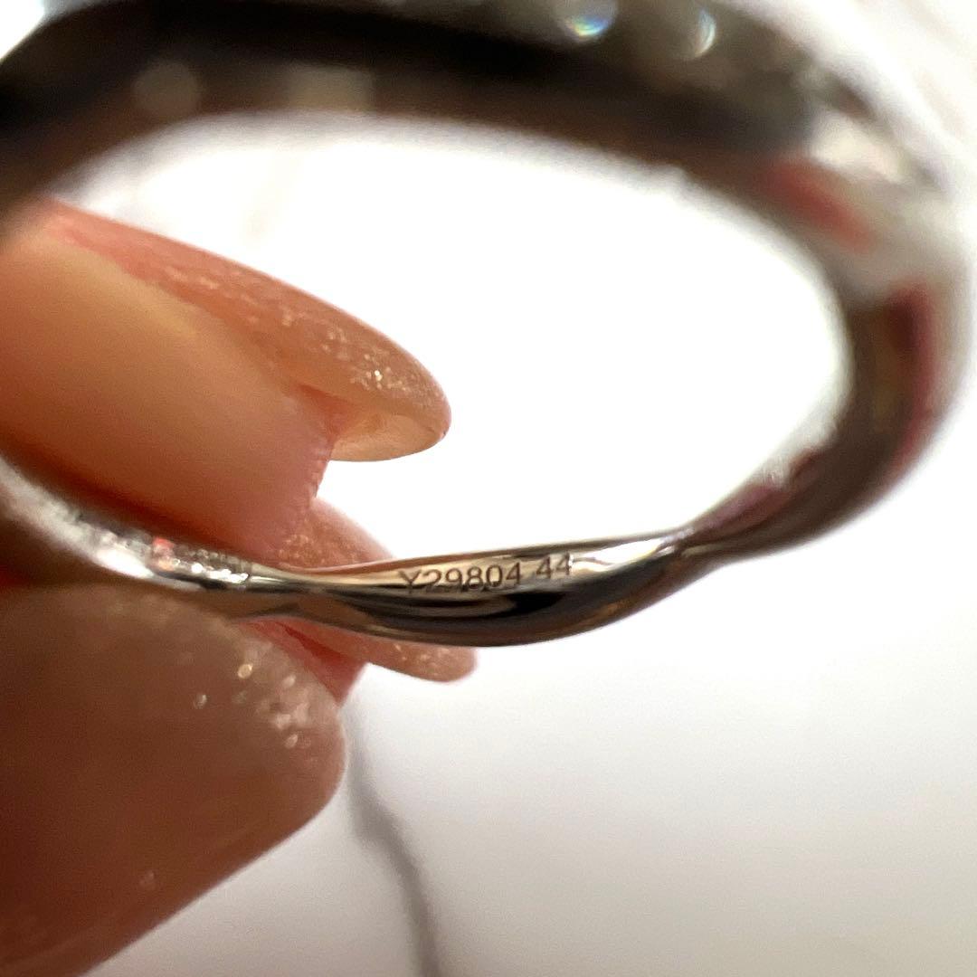 CHANELシャネルカメリアコレクションハーフエタニティリング44プラチナリング