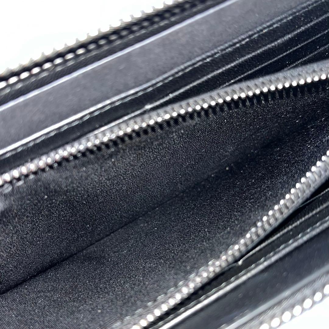 ディオール　クロコダイル　長財布　ラウンドジップ　鰐革　黒　ブラック