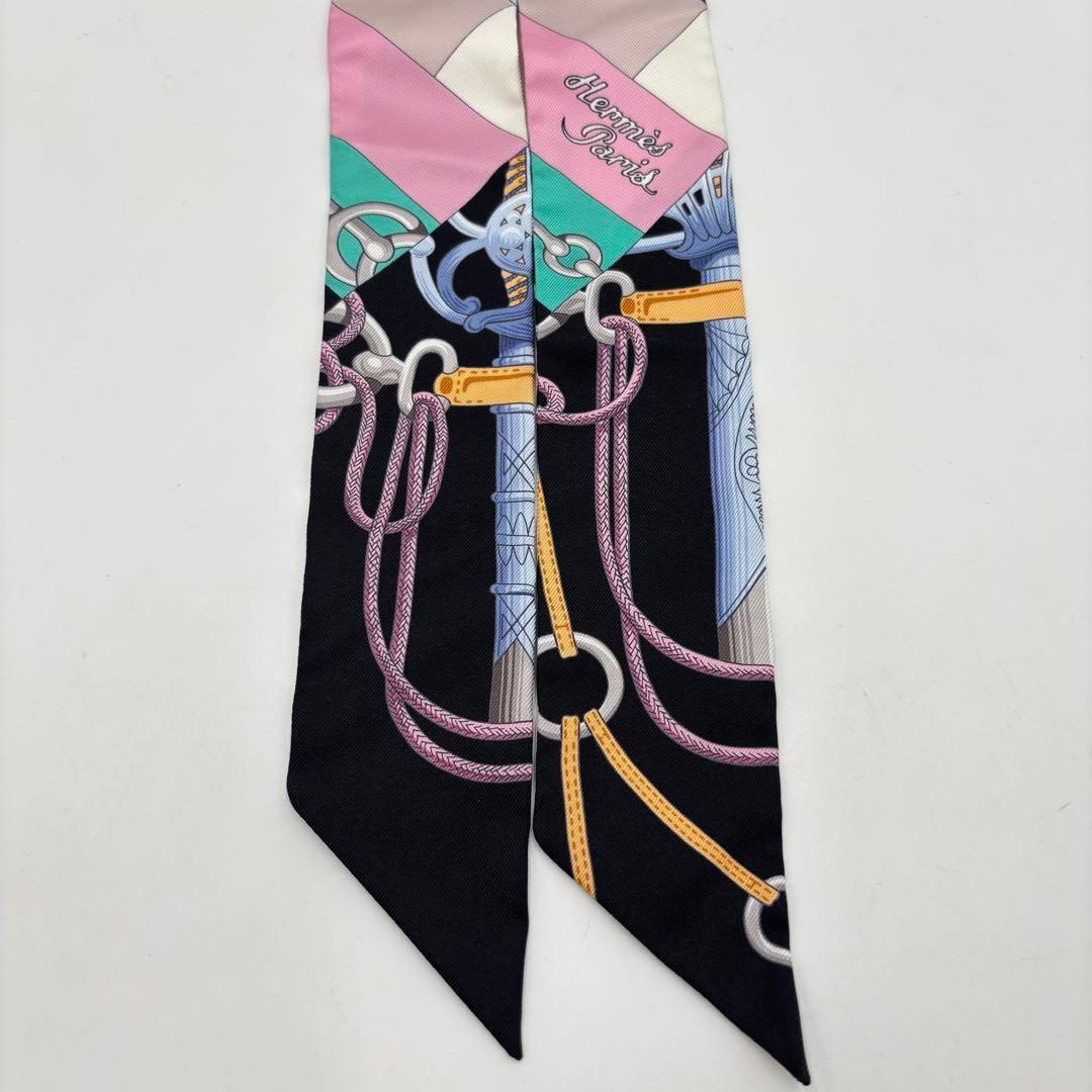 【美品】HERMESエルメス ツイリー シルク スカーフクリケティス タグ箱あり