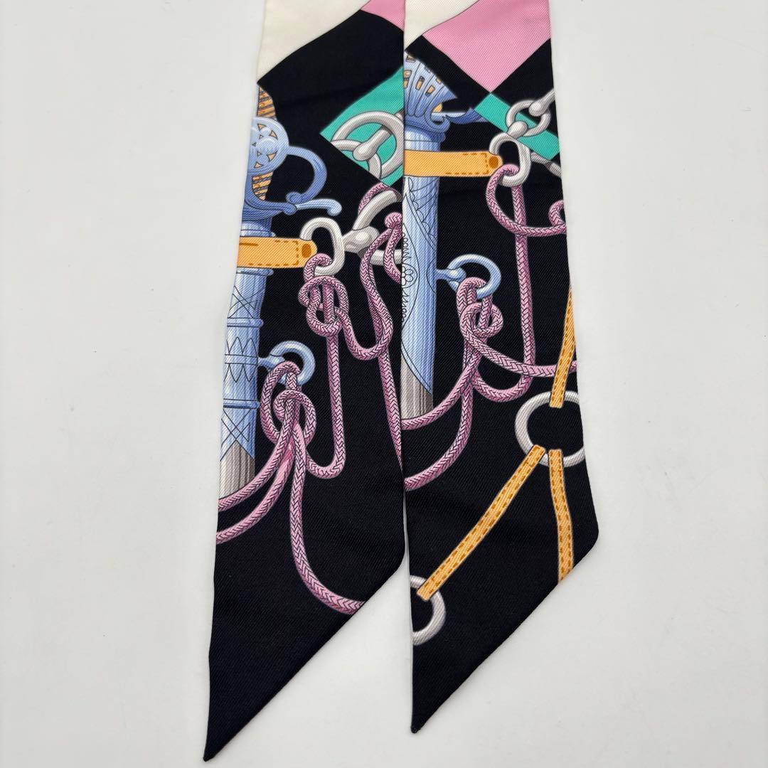 【美品】HERMESエルメス ツイリー シルク スカーフクリケティス タグ箱あり