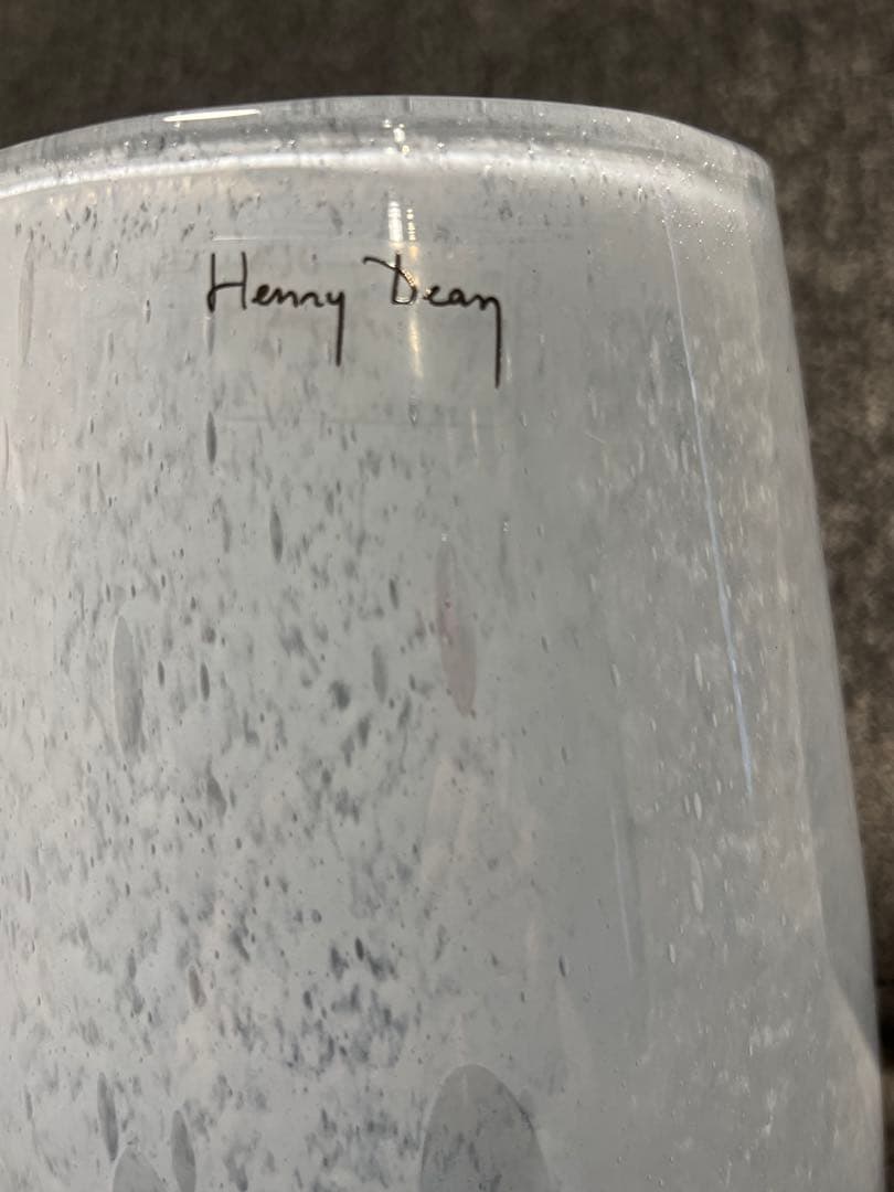 伊崎様【未使用】Henry Dean 気泡入りガラス フラワーベース 花瓶