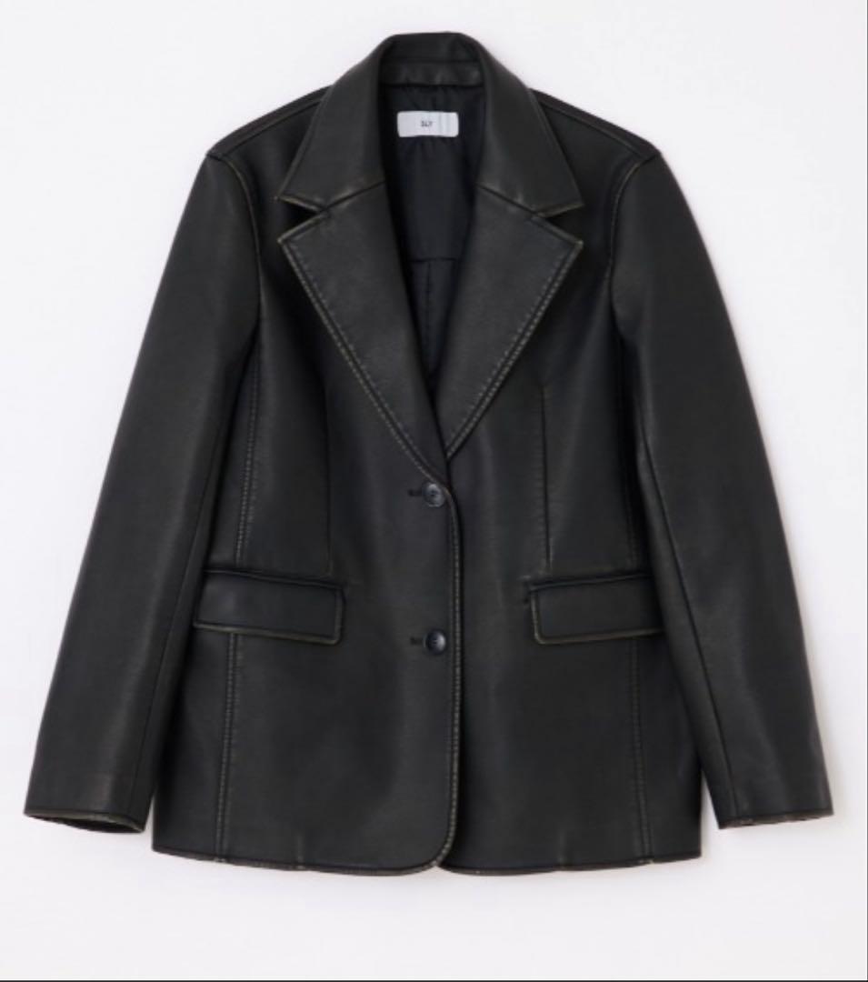 SLY ヴィンテージ フェイクレザー テイラード ジャケット