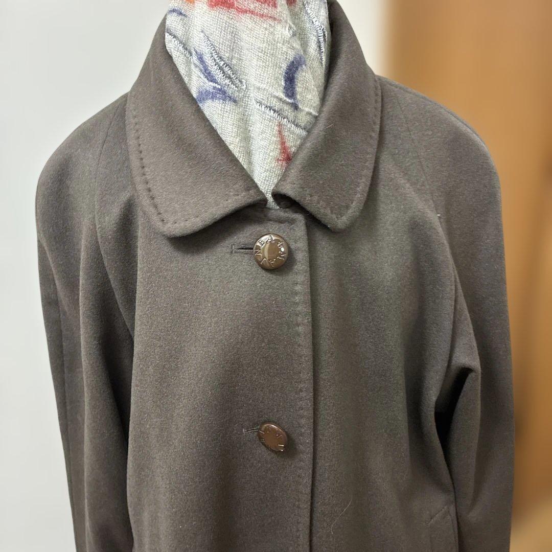 BALMAIN ダークブラウン ロングコート（裏シルク）