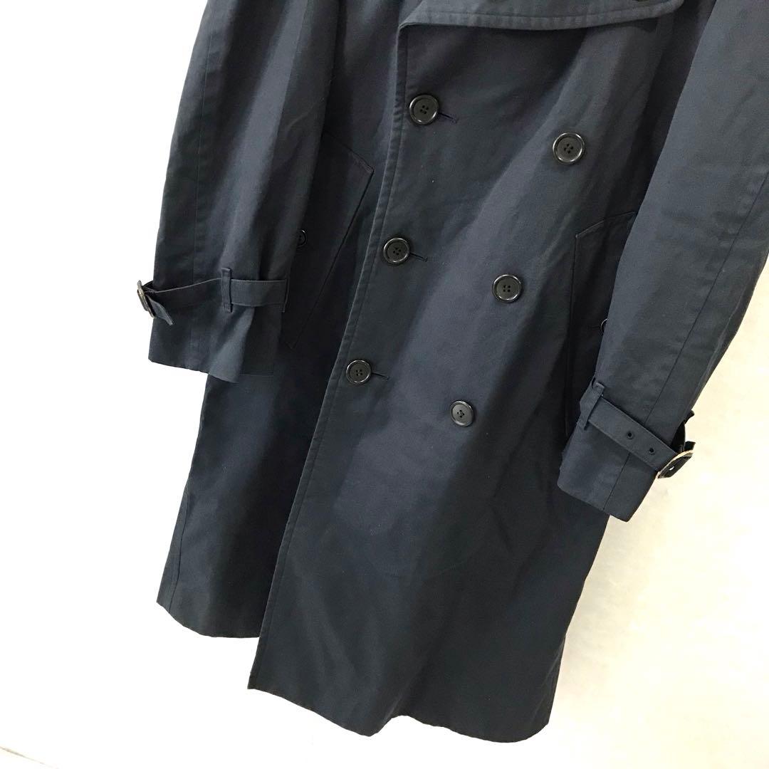 80ｓ英国製 Ｂｕｒｂｅｒｒｙ‘ｓ ノバチェック トレンチコート 希少 紺 Ｍ程