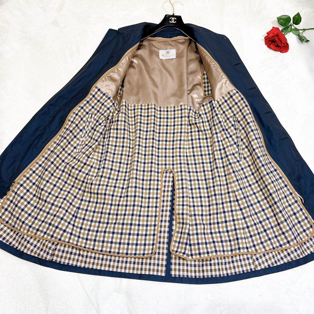 ほぼ未使用✨　アクアスキュータム　ステンカラーコート　ネイビー　XL