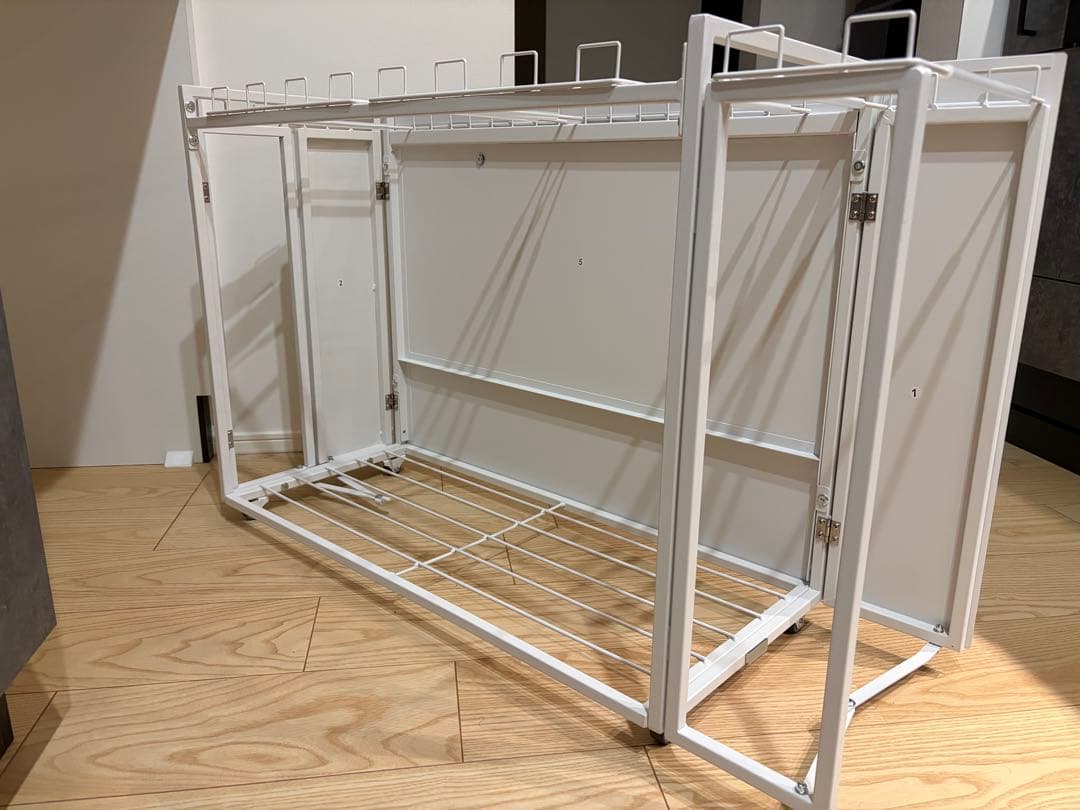 ホワイト収納ラック 折りたたみ式