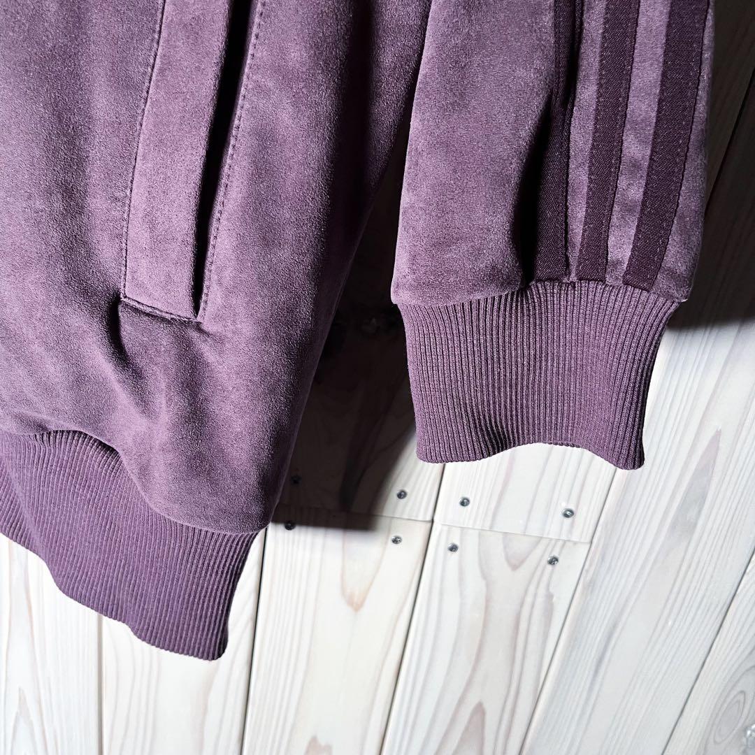 【極美品 レディース XL】アディダス 刺繍ロゴ スウェード トラックトップ.