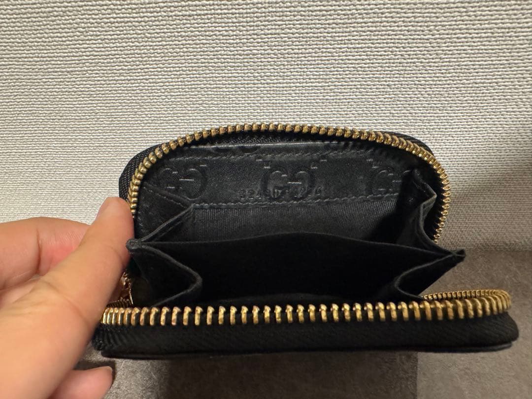グッチ　ケース　グッチシマ　レザー　ブラック