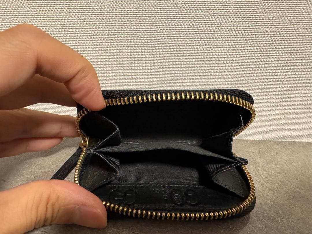 グッチ　ケース　グッチシマ　レザー　ブラック