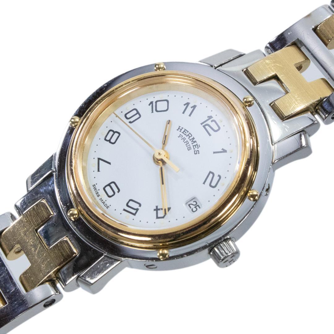 エルメス 腕時計 3針 レディース クリッパー CL3.240 白 H文字ベルト