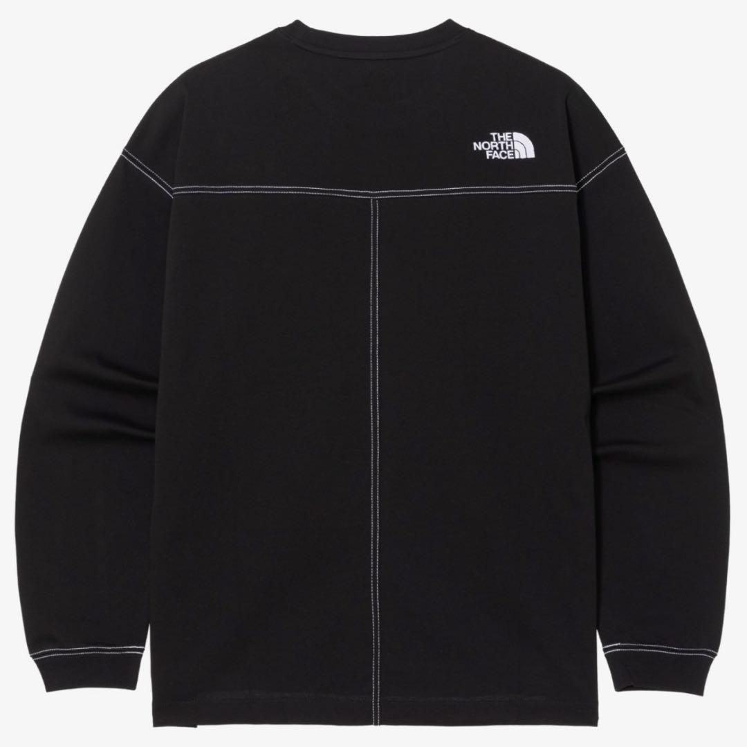 新品 THE NORTH FACE ロゴ刺繍 ステッチ 長袖 ロンT Lサイズ