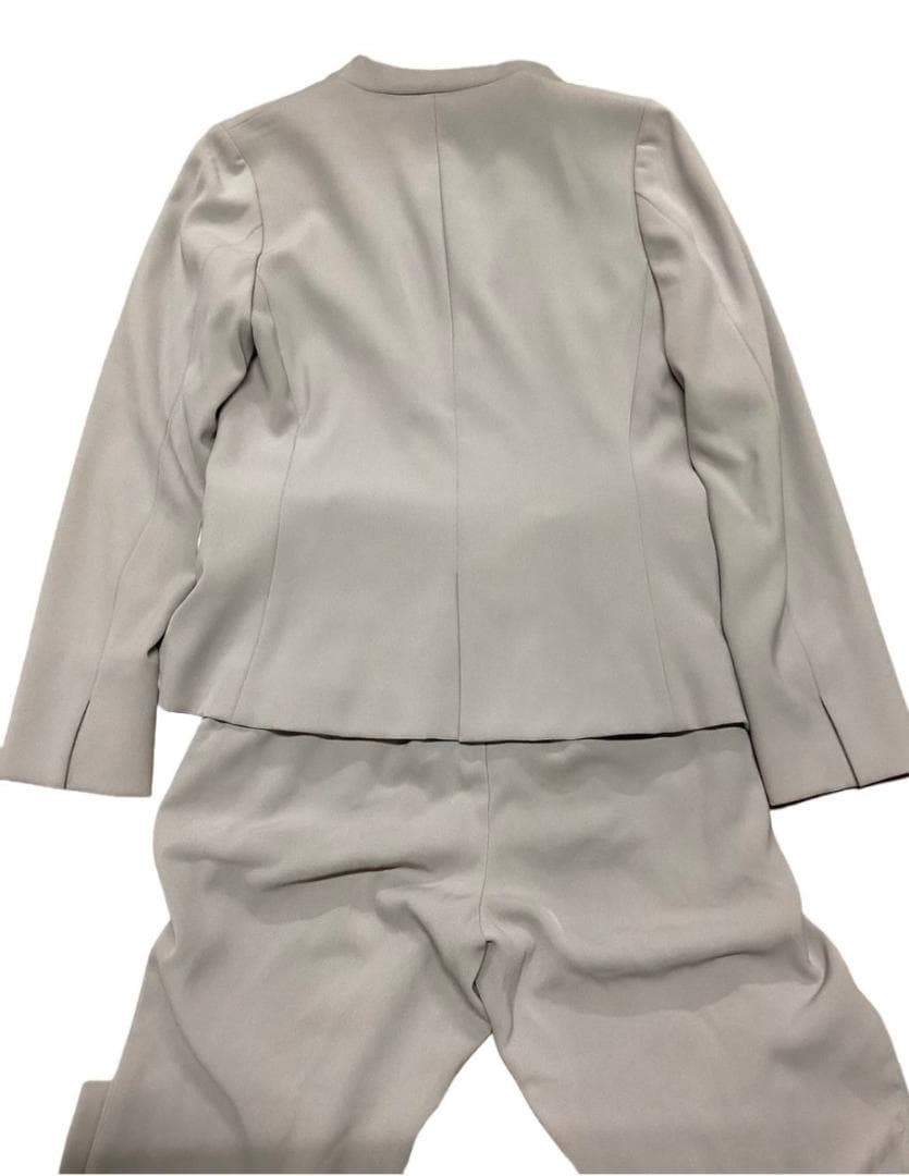 PLST セットアップ レディース ビジネススーツ ノーカラージャケット パンツ