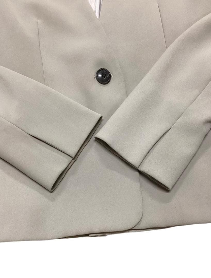 PLST セットアップ レディース ビジネススーツ ノーカラージャケット パンツ