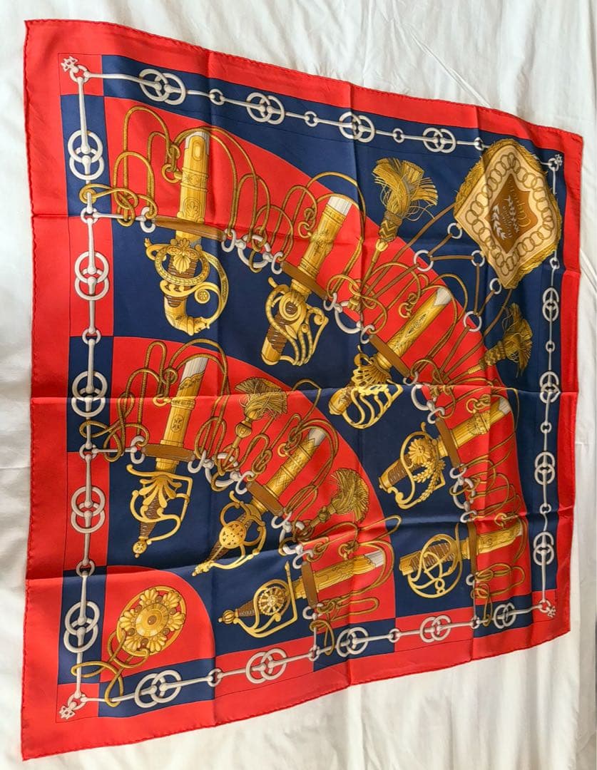 エルメス HERMES スカーフ　オレンジ