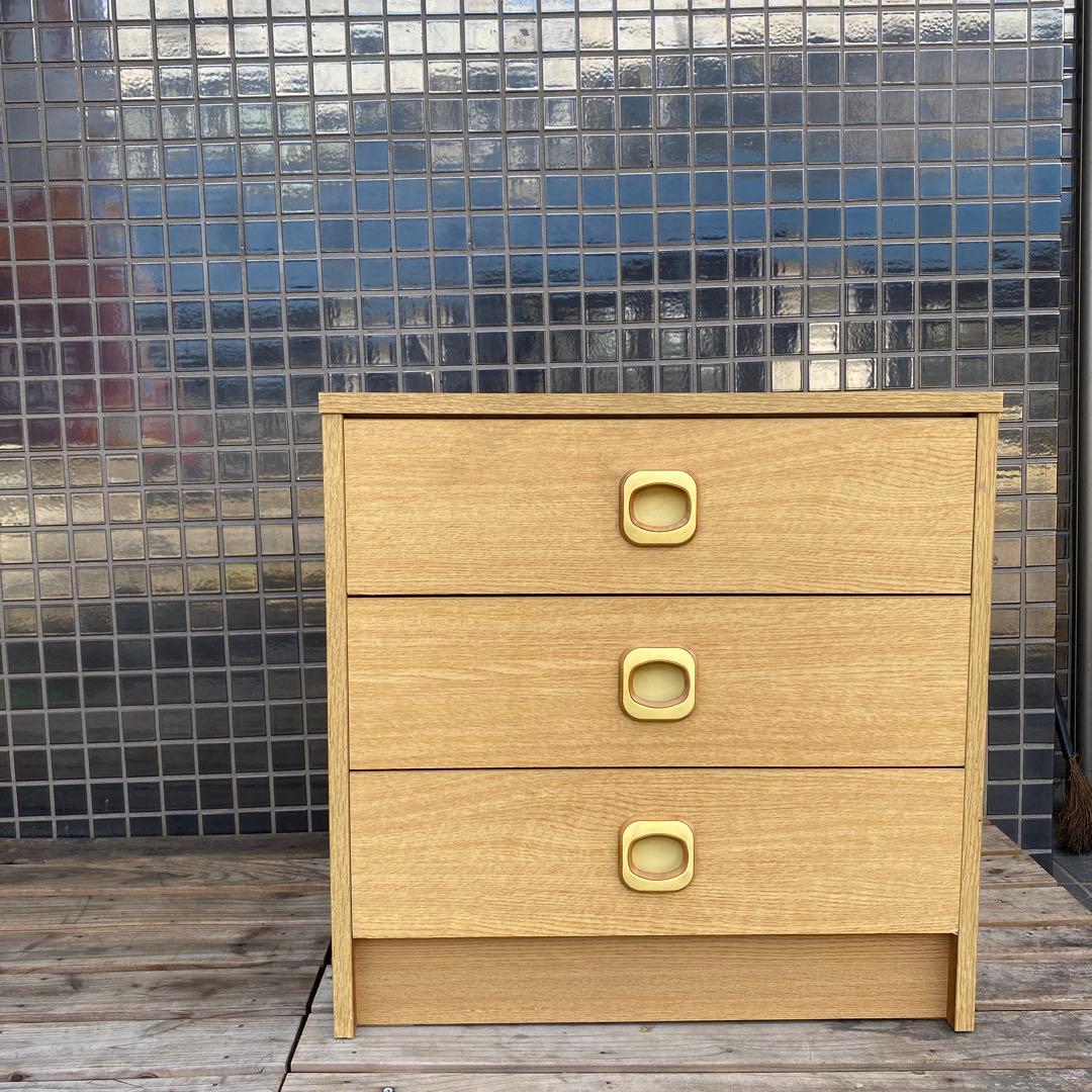 昭和レトロ 三段チェスト ヴィンテージ家具 ミッドセンチュリー レトロポップ