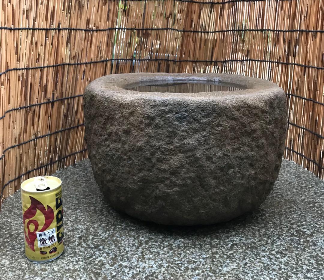 【天然石・水鉢・蹲・庭石・庭園材料・茶庭】オブジェ箱庭苔石造園バードバス向鉢苔玉