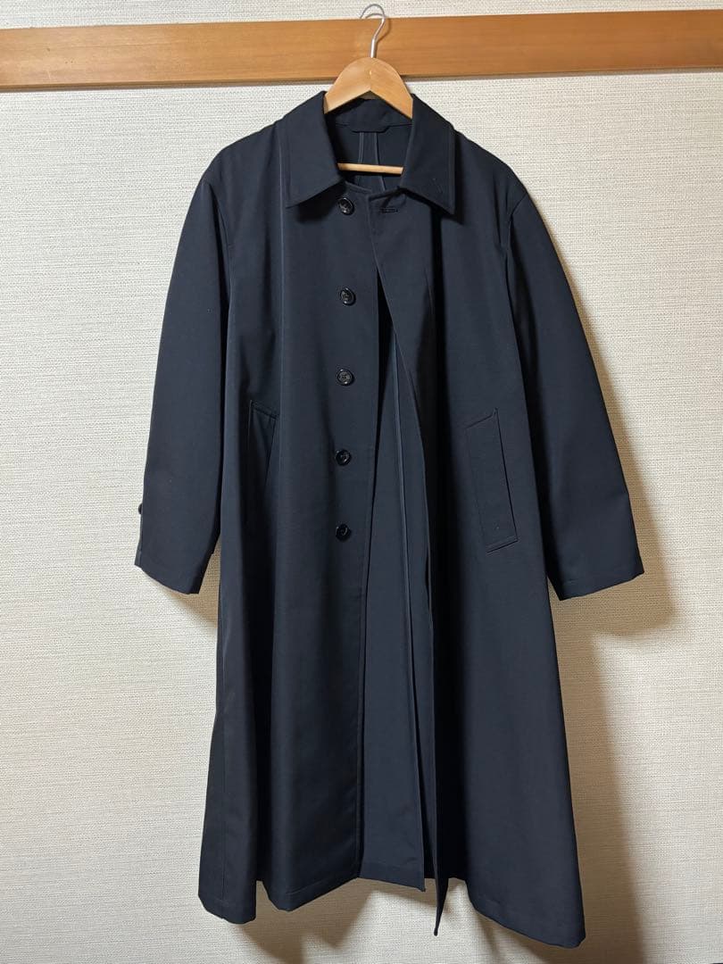 MB 尾州ウール ステンカラーコート 黒