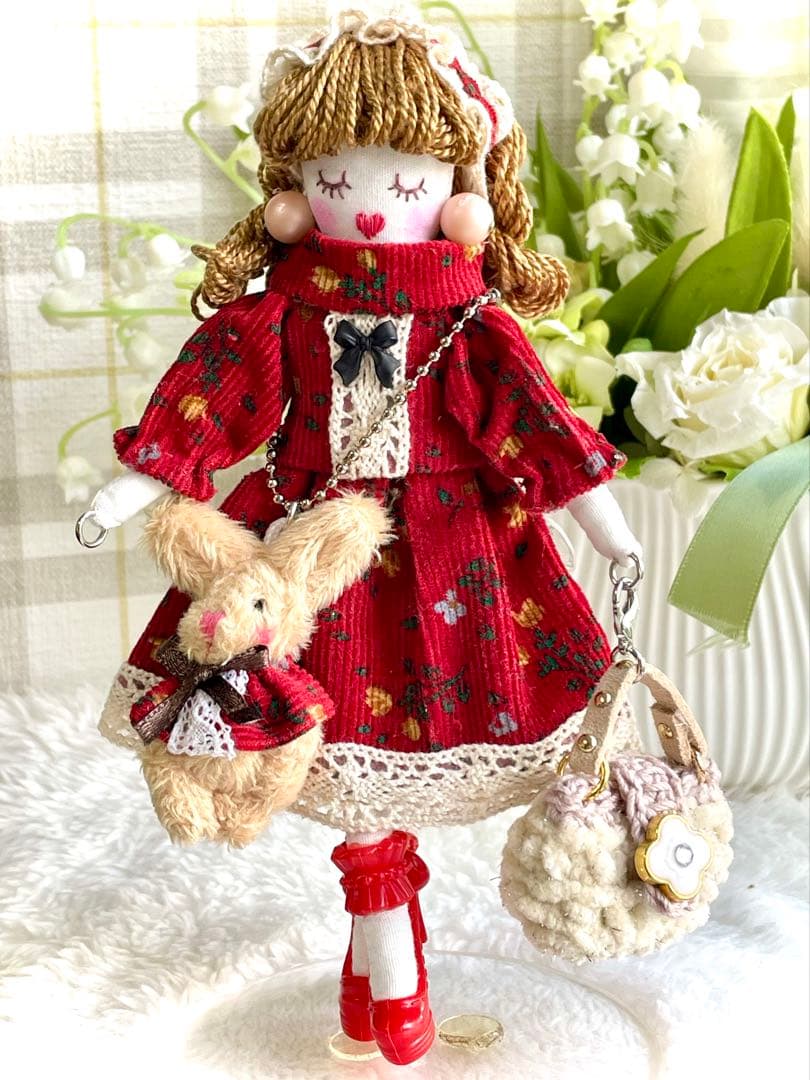 薔薇柄❤️ヨーロピアン❤️ハンドメイド♡ドールチャーム