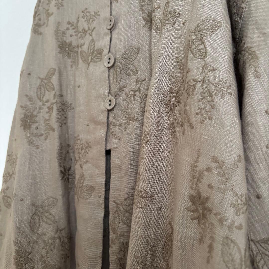 【新品】ツハル　リネン総刺繍コートワンピース　羽織　スプリングコート