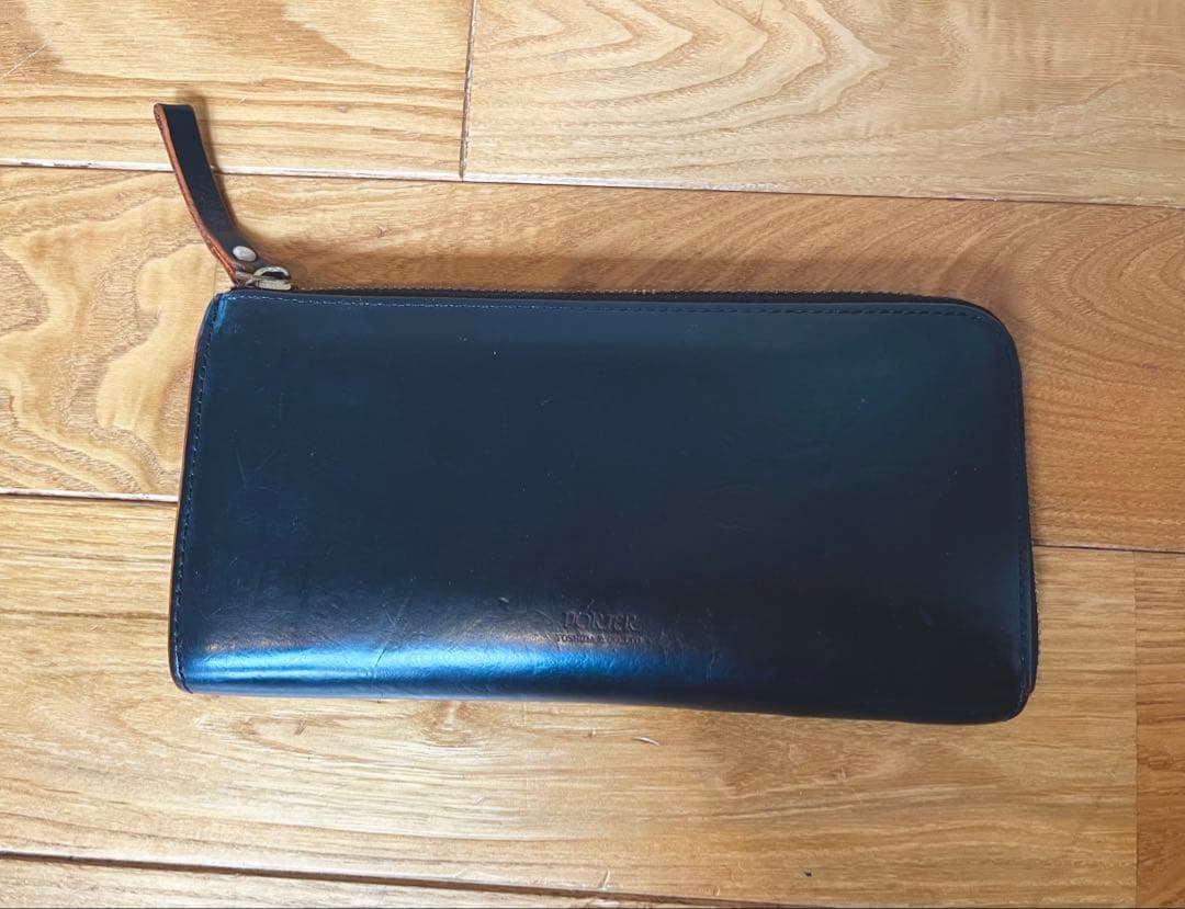 PORTER ブラックレザー 長財布 ジップ式