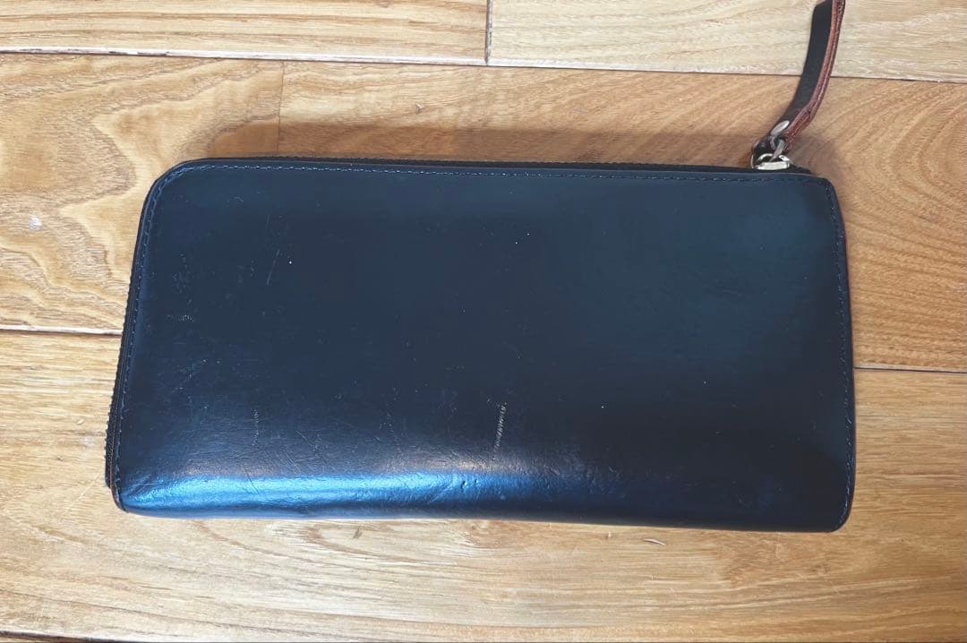 PORTER ブラックレザー 長財布 ジップ式
