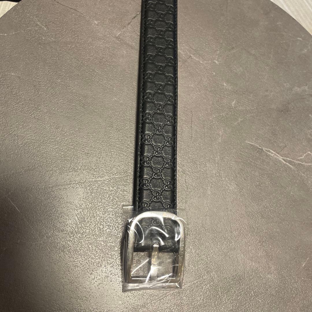 【新品】GUCCI ブラックレザー ベルト 85/34