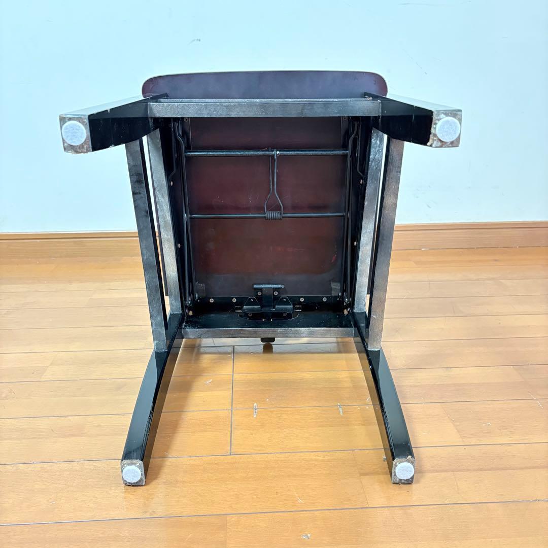 【動作良好・背もたれクッション付き】トムソン椅子 半艶塗装 アップライトピアノ