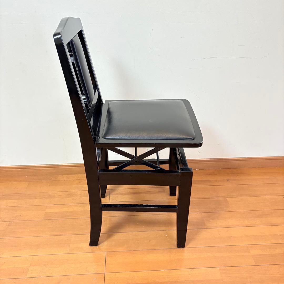 【動作良好・背もたれクッション付き】トムソン椅子 半艶塗装 アップライトピアノ
