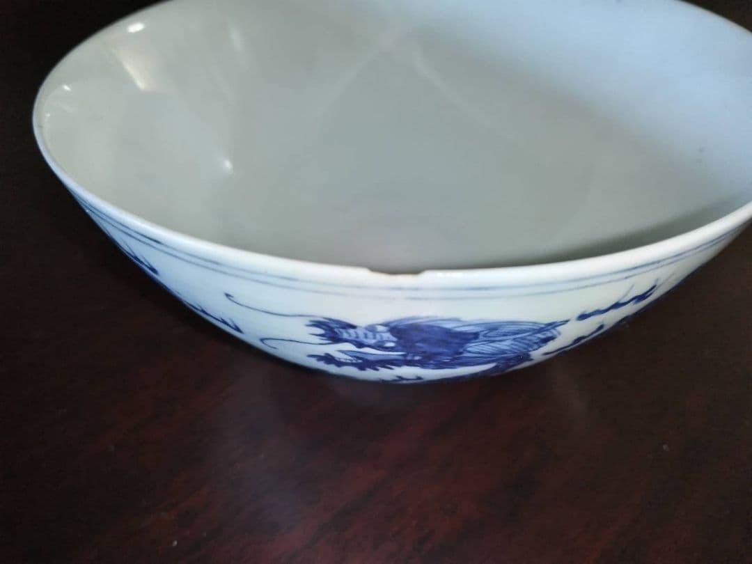 龍鳳凰文染付椀　(中国、故宮復刻)