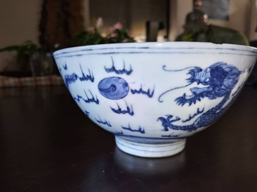 龍鳳凰文染付椀　(中国、故宮復刻)