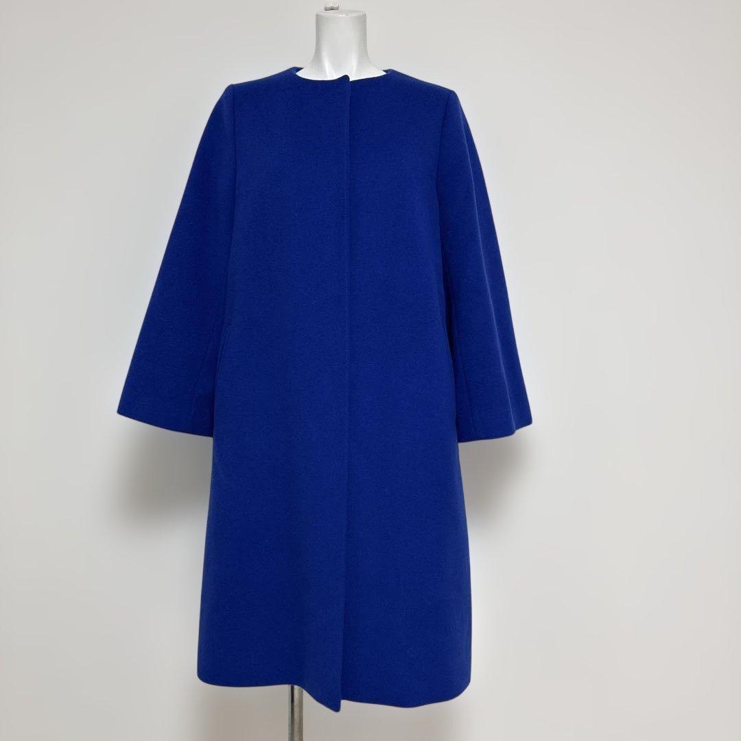 UNITED ARROWS ノーカラー ベルスリーブ コート ウール カシミア