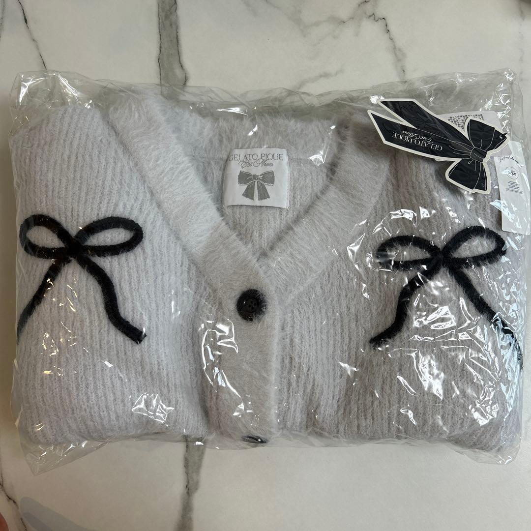 【HALLOWEEN】リボンフェザーカーディガン LGRY フリー