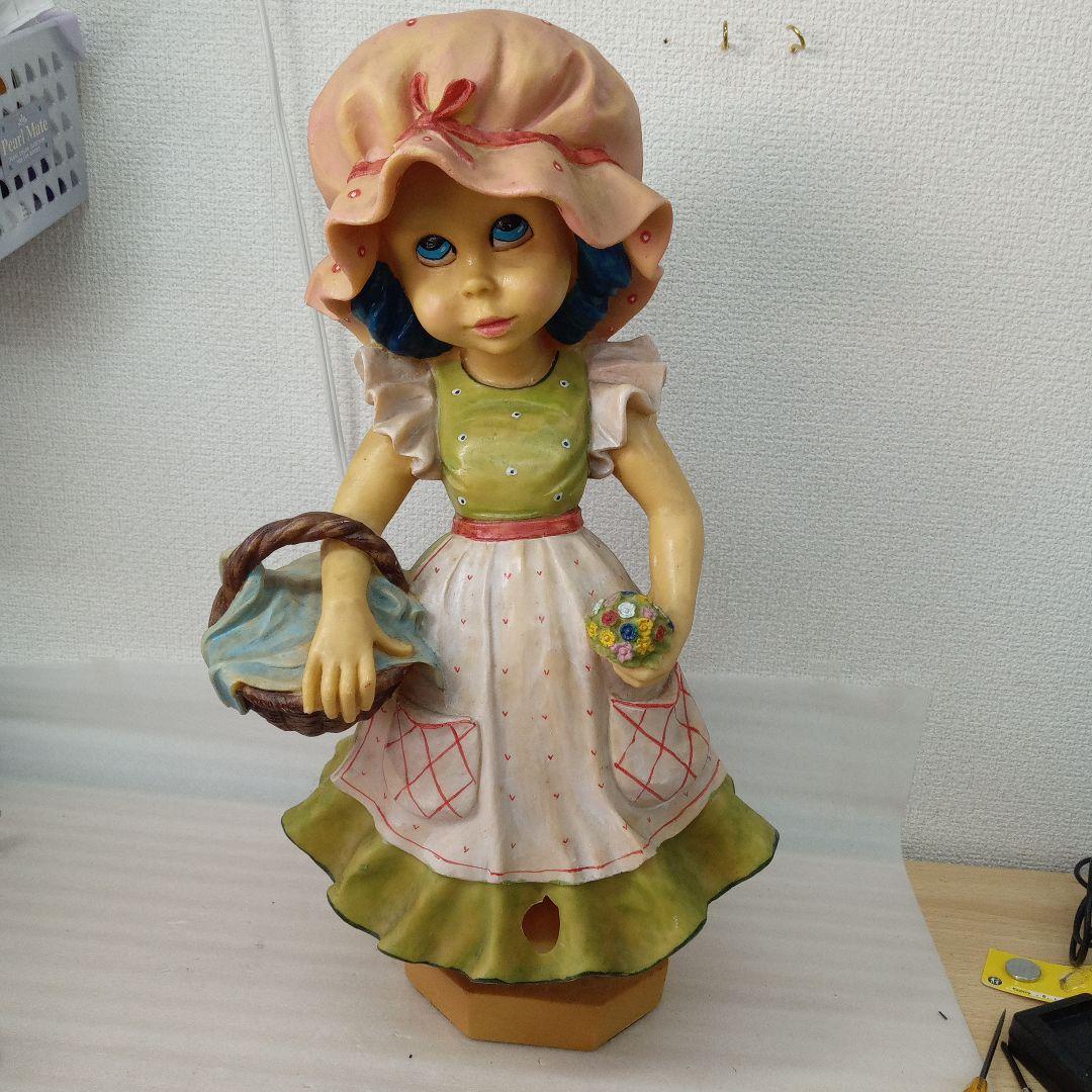 レトロ女の子と男の子の置物イタリア製未清掃